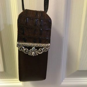 Brighton leather glasses holder